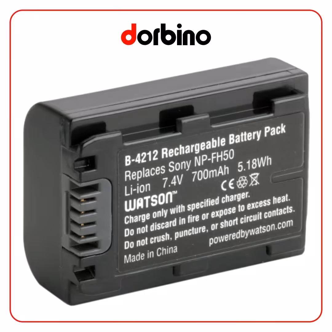 باتری سونی Watson NP-FH50 Lithium-Ion Battery Pack (7.4V, 700mAh) - فروشگاه دوربین دوربینو