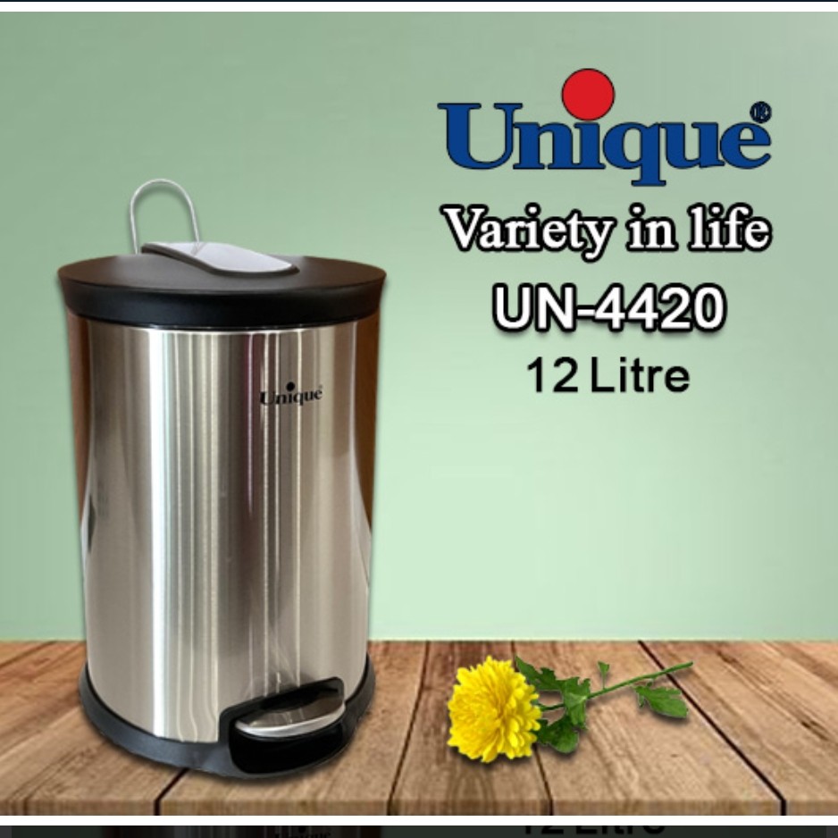 سطل زباله 12 لیتر استیل آرام بند یونیک کد 4420

