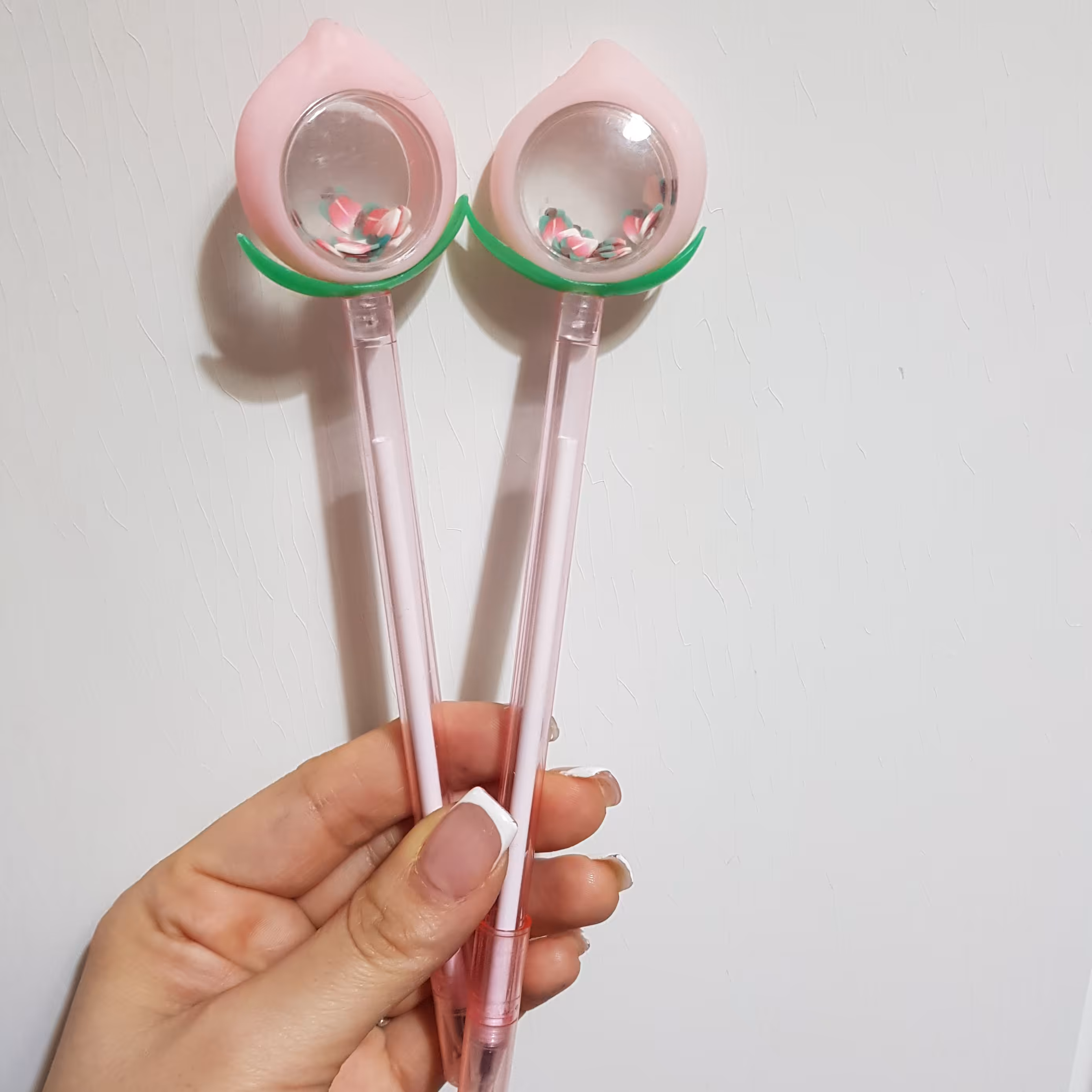 رواننویس،رواننویس فانتزی،طرح میوه ای(هلو)،رنگ صورتی،جوهرابی ،نازک نویس