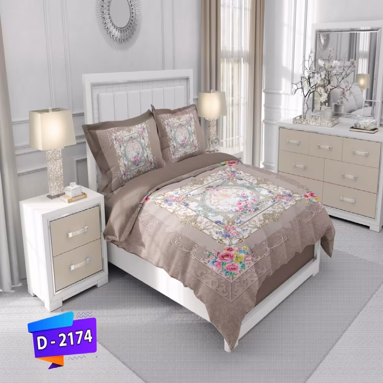 سرویس روتختی لمان کد 2174 دونفره 6 تکه