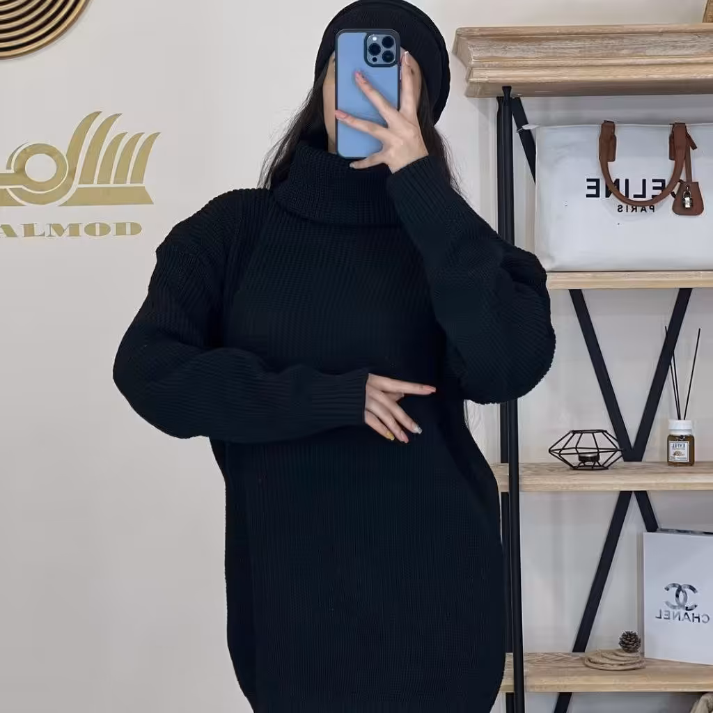 ست شومیز بافت زنانه و کلاه جنس آکرولیک ترک درجه یک 