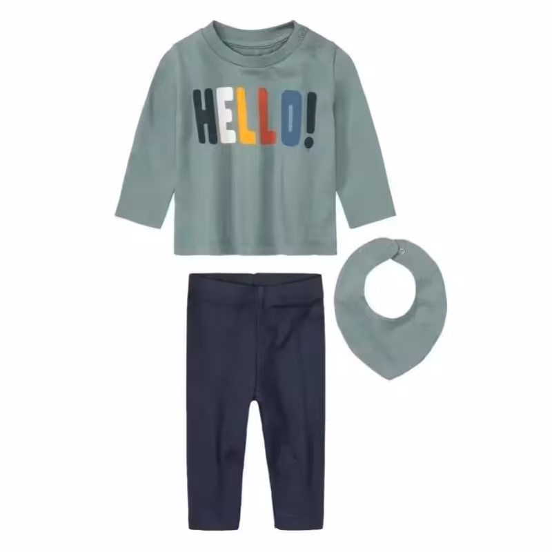 ست بلوز شلوار و دسمال گردن بچه گانه لوپیلو سایز 6 تا 12 ماه