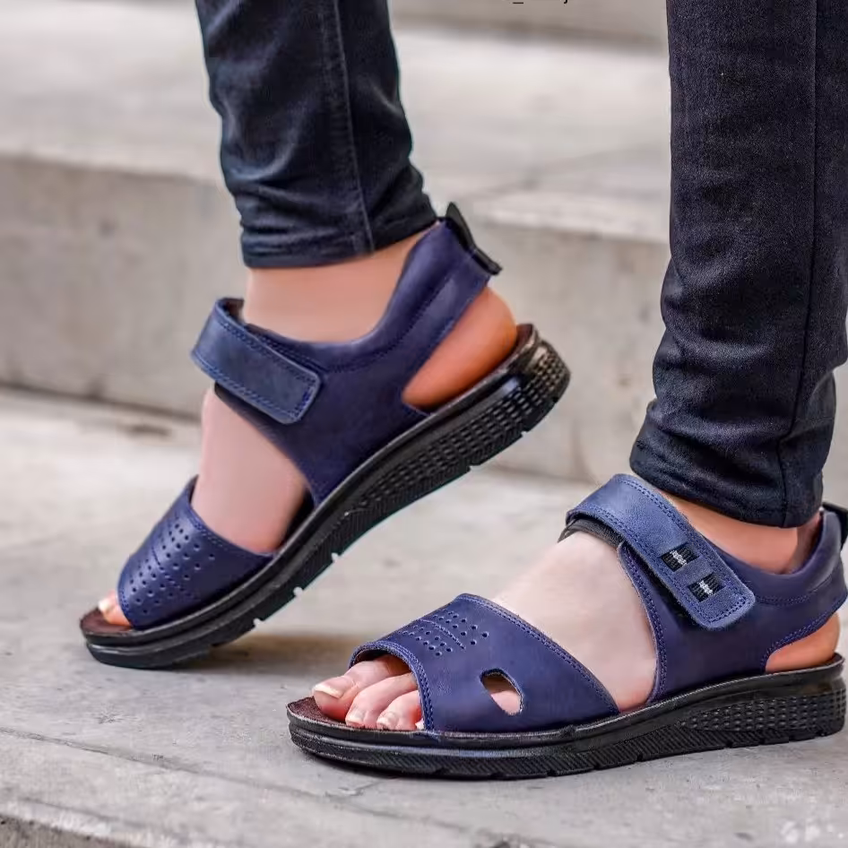 کفش تابستانی تمام چرم گاوی طبیعی مردانه مدل تانیل 