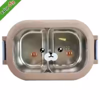 ظرف غذا لانچ باکس lunch box داخل استیل طرح خرس