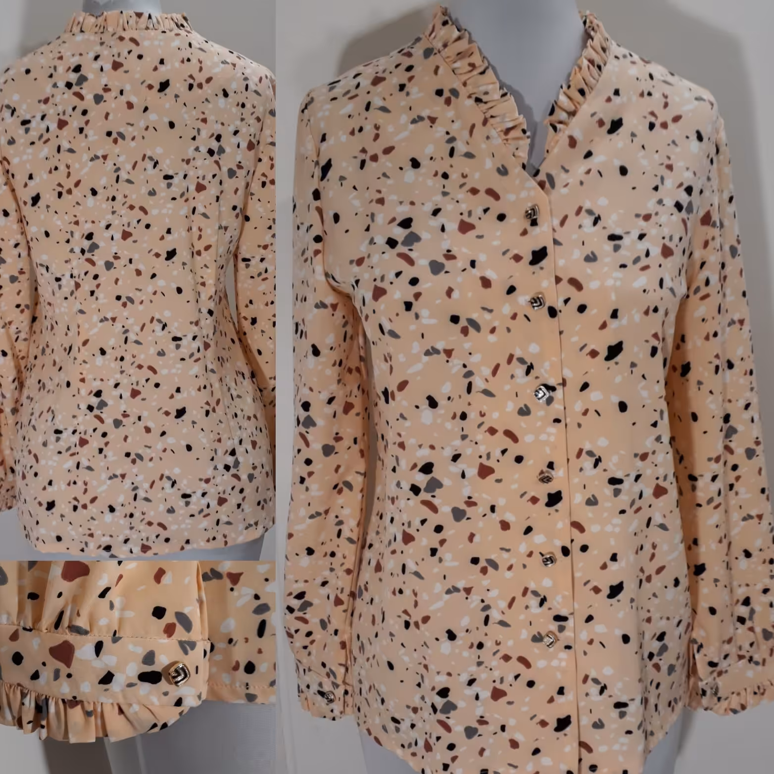 شومیز آستین بلند (طرح سنگ ریزه)