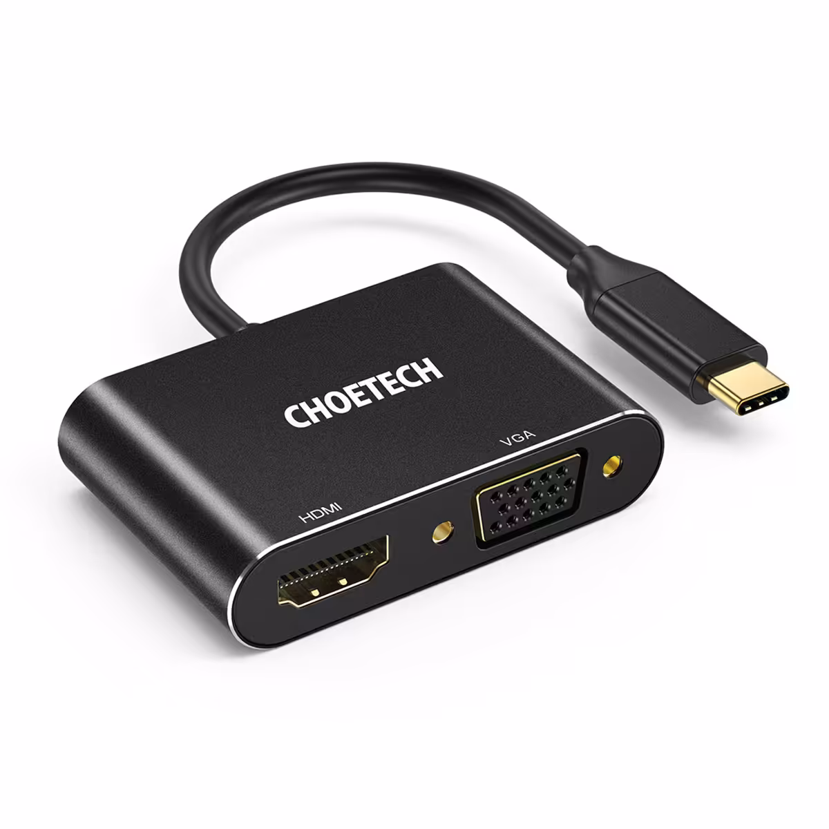 هاب 2 پورت USB-C به HDMI و VGA چویتک مدل HUB-M17