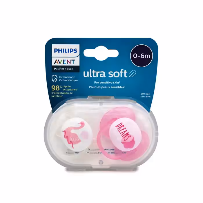 پستانک الترا سافت 0 تا 6 ماه اونت Avent قو و Dream