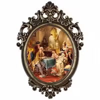 تابلو آینه ای پلی رزین مدل THE CHESS PLAYERS کد PH-70016