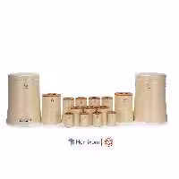 سرویس آشپزخانه اورانوس 15 پارچه بل شیپ کرم مات با درب چوبی