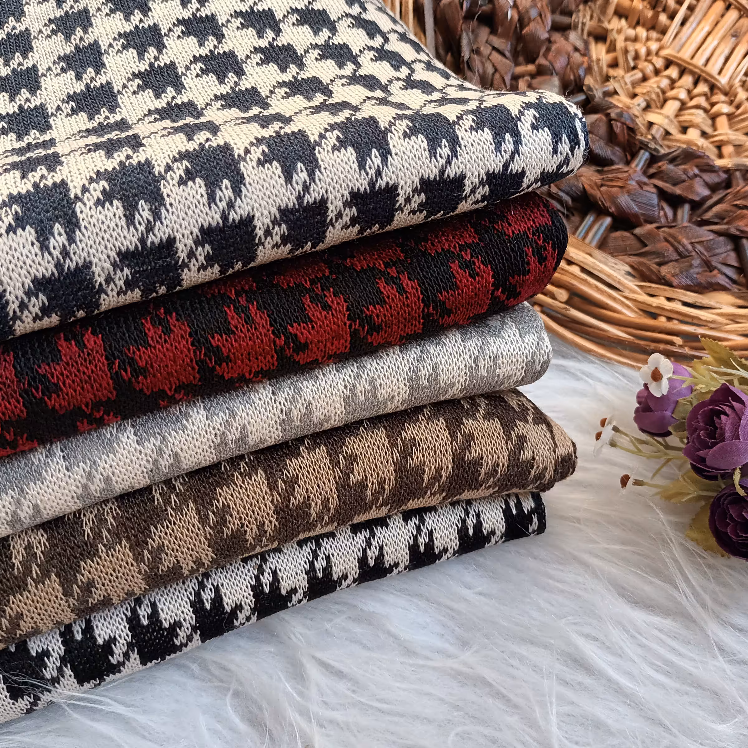 شال بافت دورو (ارسال رایگان) در 5 رنگ طرح ترکیب پیچازی و پلنگی قواره 2 در 60