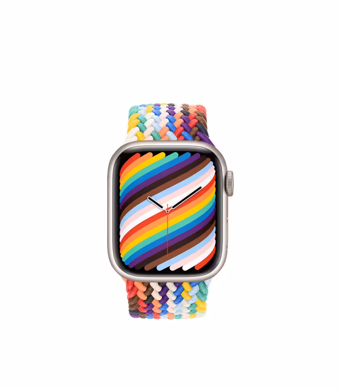 ساعت هوشمند اپل واچ سری 7 مدل Starlight Aluminum Case with Braided Solo Loop Band 45mm