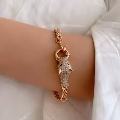 دستبند کارتیه ژوپینگ نگیندار با قفل ملوانی