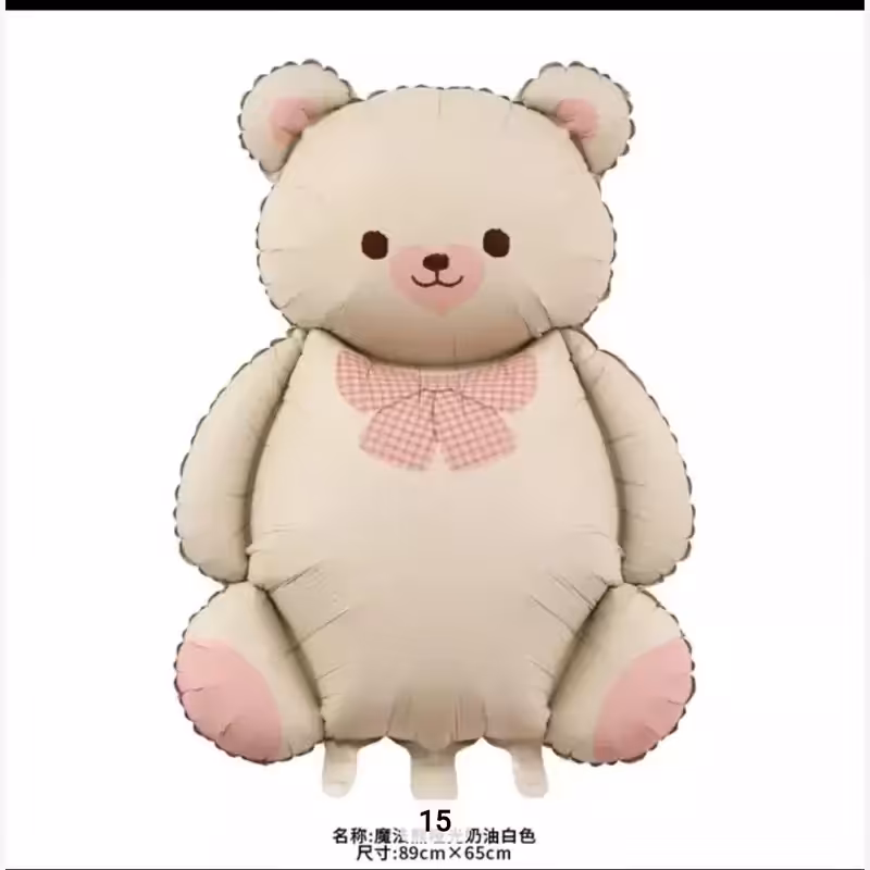 بادکنک فویلی خرس پاپیون دار رنگ نود