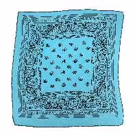 باندانا یا دستمال سر نخی مدل بته جقه اصلی فیروزه ای