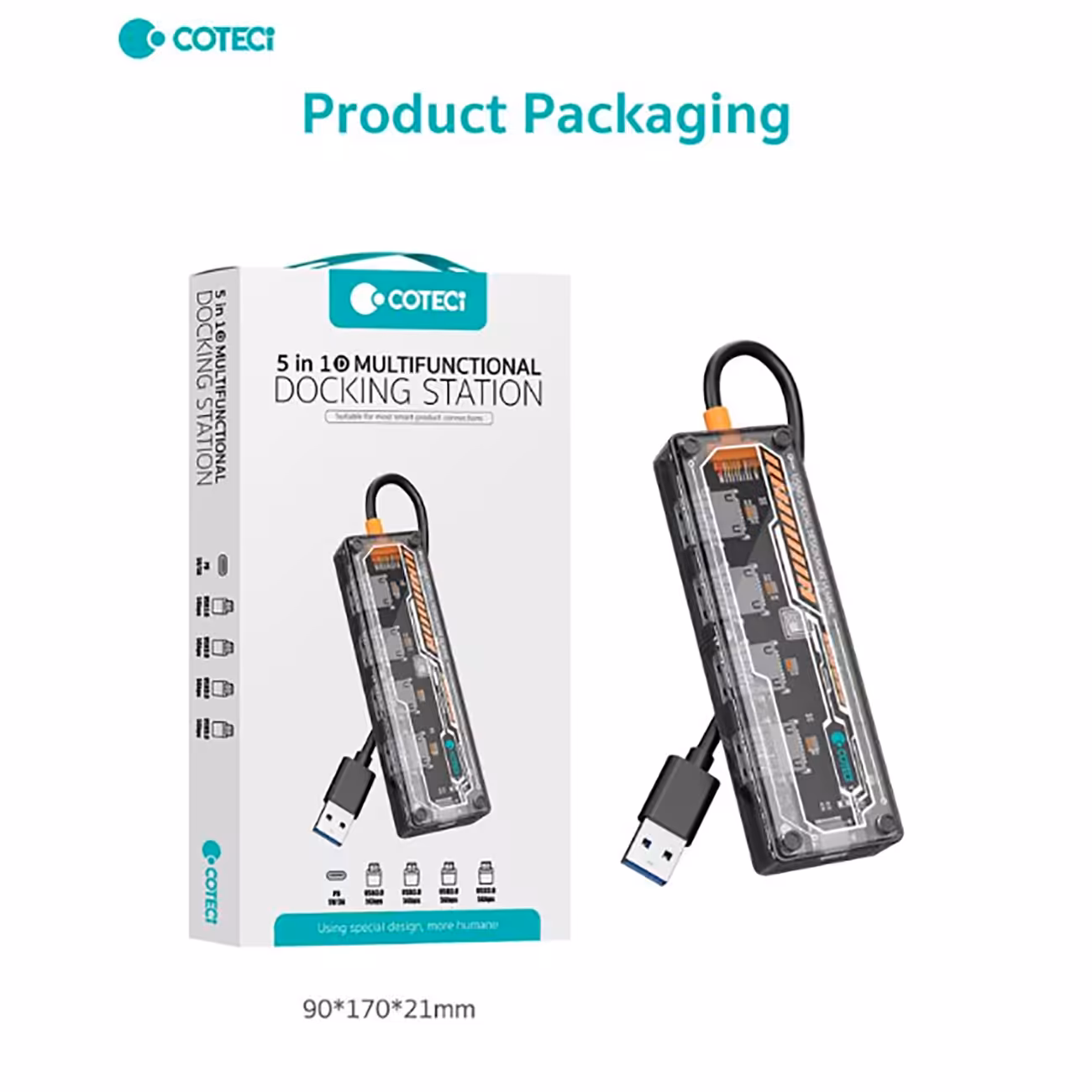 هاب یو اس بی 5 پورت طرح شفاف کوتسی 16022