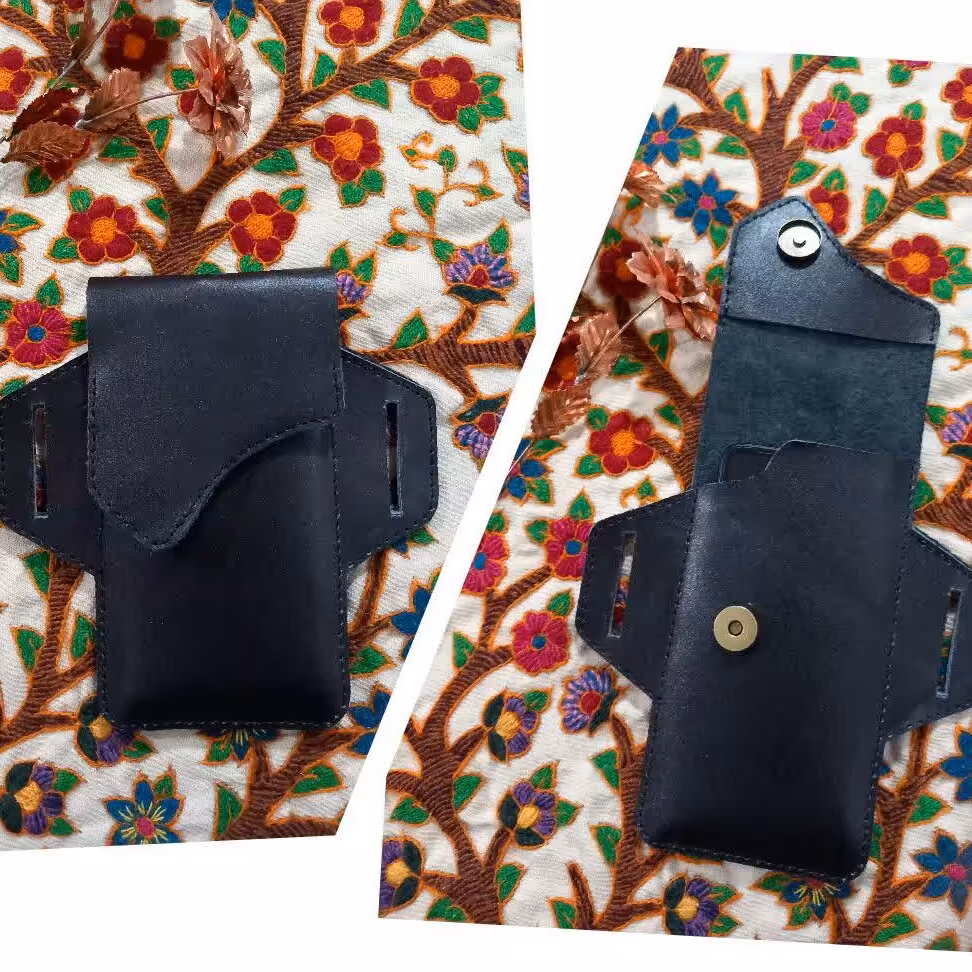 کیف کمری موبایل ،چرم گاوی دست دوز