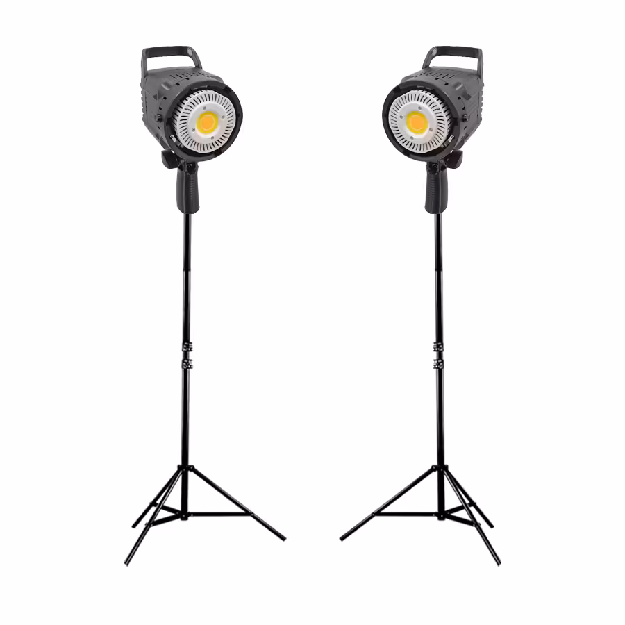کیت تولید محتوا دو شاخه نور ثابت ویدئو لایت COB BK-1201 و پایه نور