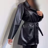 کت چرم شیک مشکی آیسو فری سایز