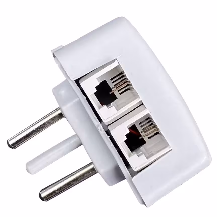 سه شاخه تلفن دو سوکت یا دو پورت اقتصادی 