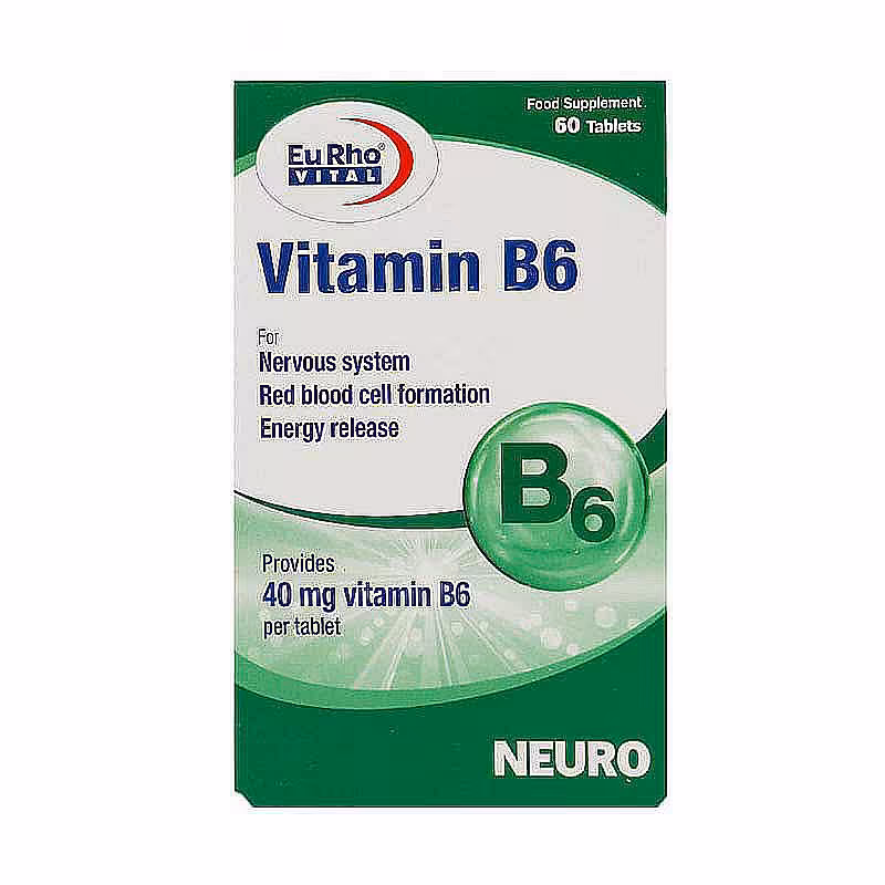قرص ویتامین B6 یوروویتال 60 عدد | Eurho Vital Vitamin B6 60 Tablets