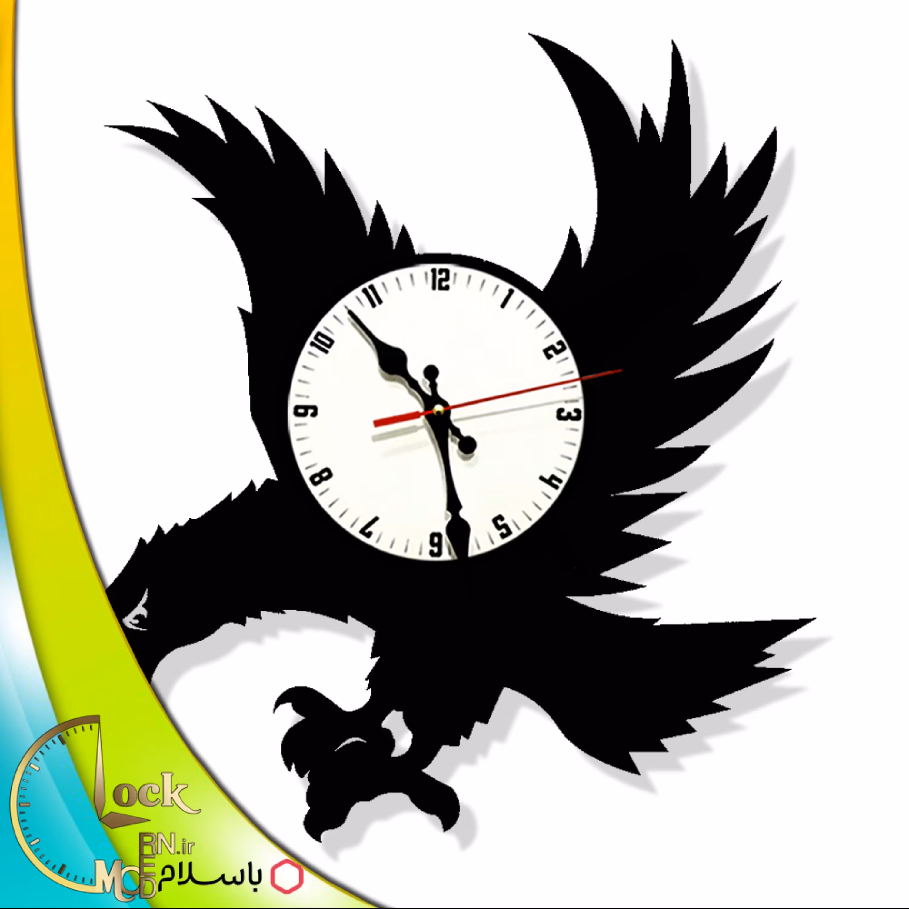 ساعت دیواری طرح عقاب کد 672 (پس کرایه)