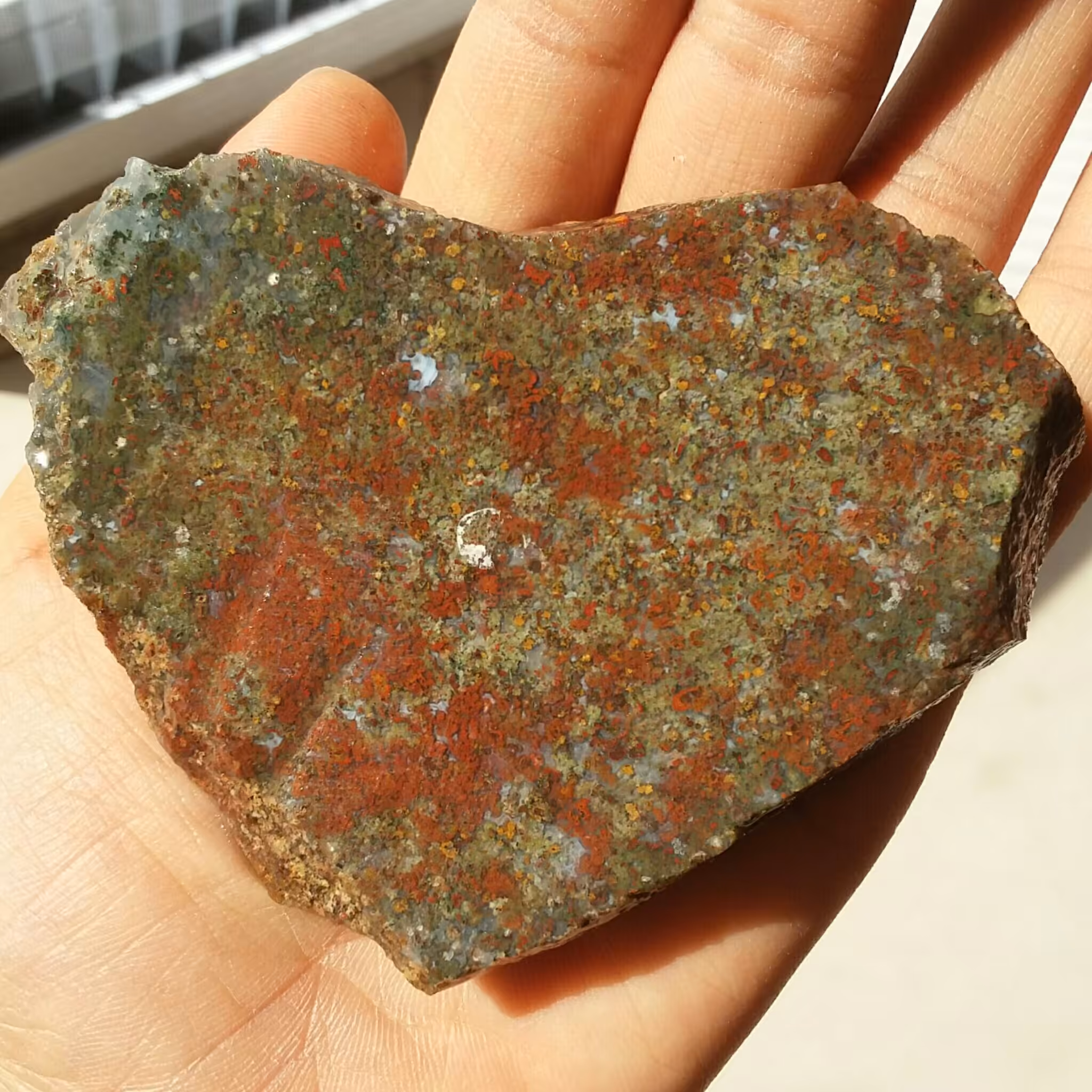 اسلایس سنگ راف منظره 7رنگ کمیاب دیدنی کاملا طبیعی شاهکار خلقت خااااااااص زیباااا