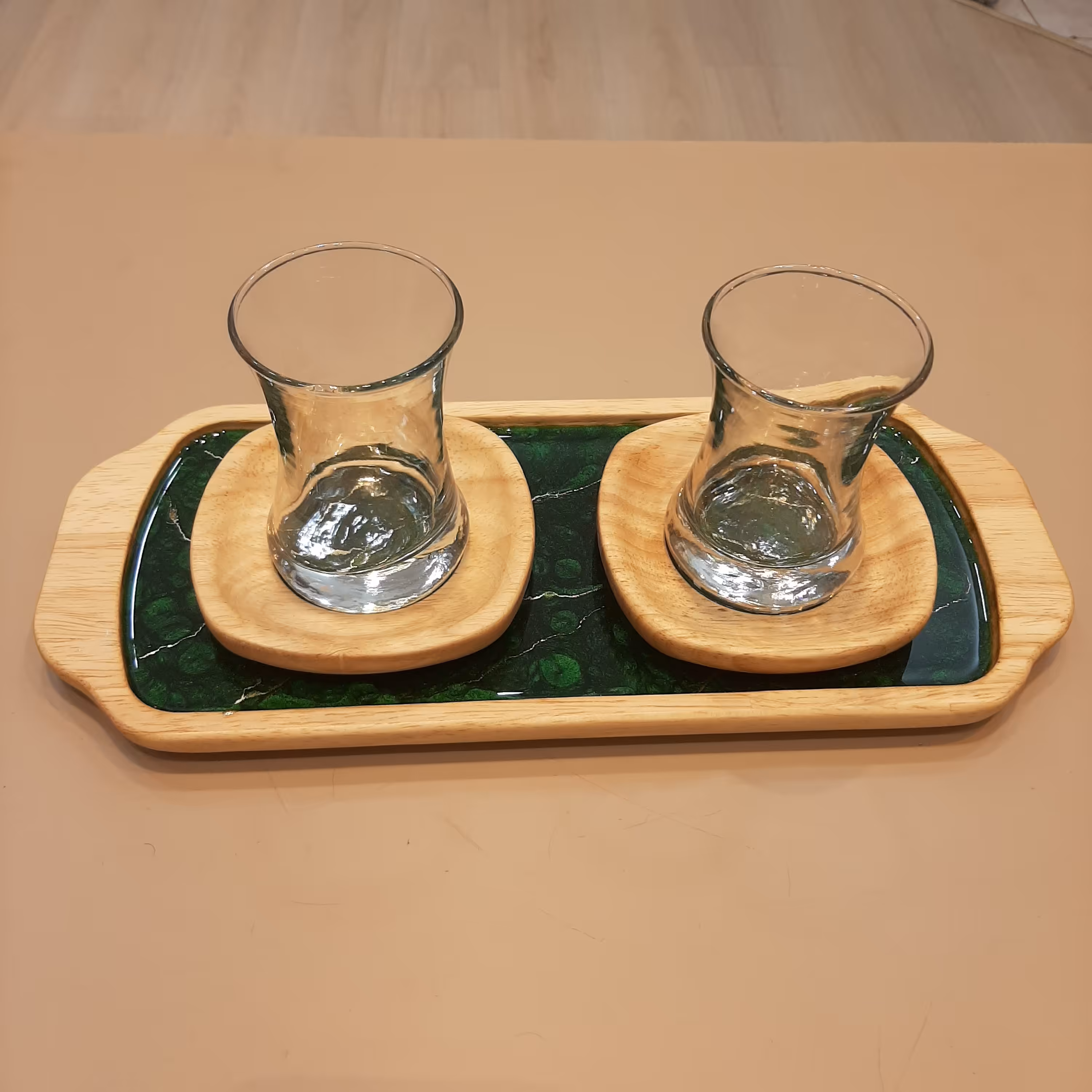 ست 5 پارچه چای خوری عروس و داماد  مدل زمرد