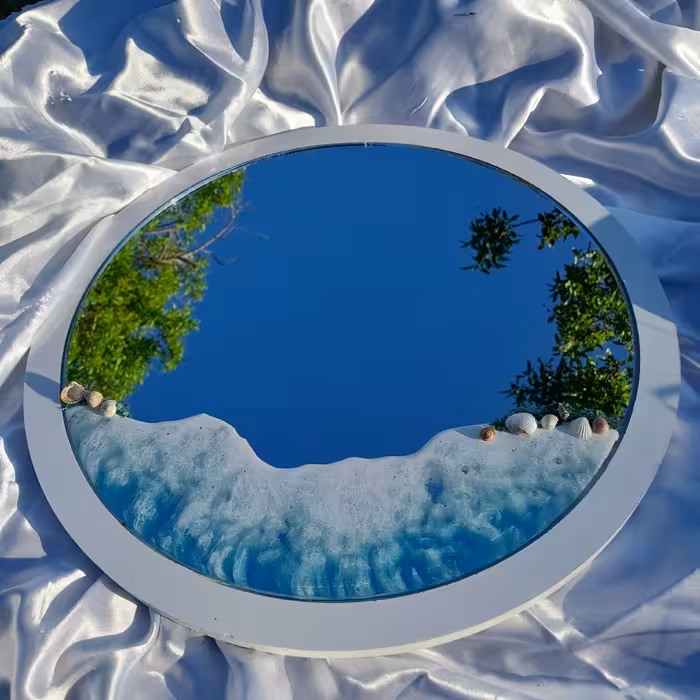 آینه دکوراتیو آینه دکوری آینه دیواری آینه رزینی سایز 50 ارسال رایگان