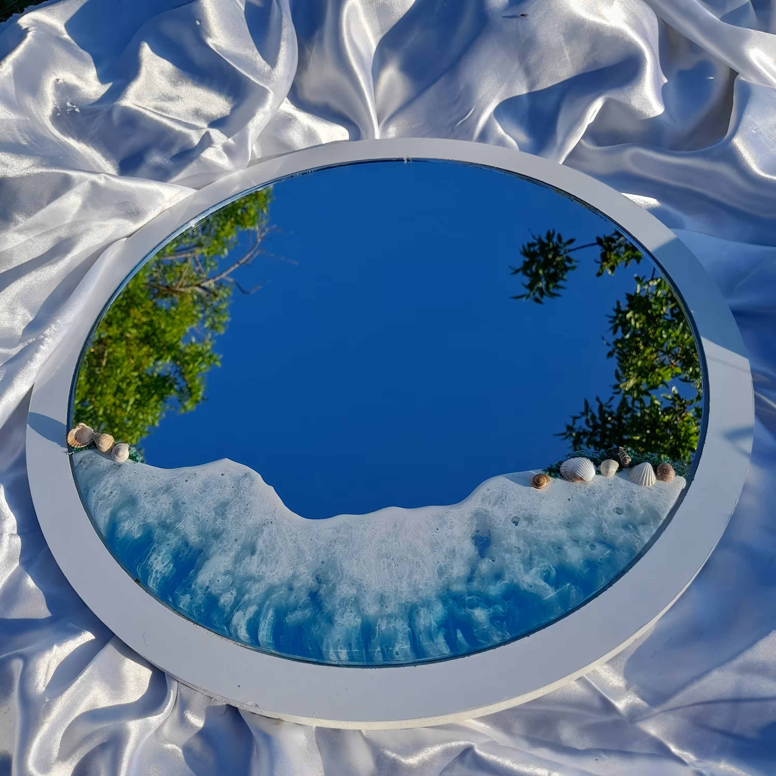 آینه دکوراتیو آینه دکوری آینه دیواری آینه رزینی سایز 50 ارسال رایگان