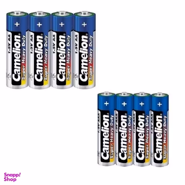 باتری قلمی و نیم قلمی کملیون مدل Super Heavy Duty مجموعه 8 عددی