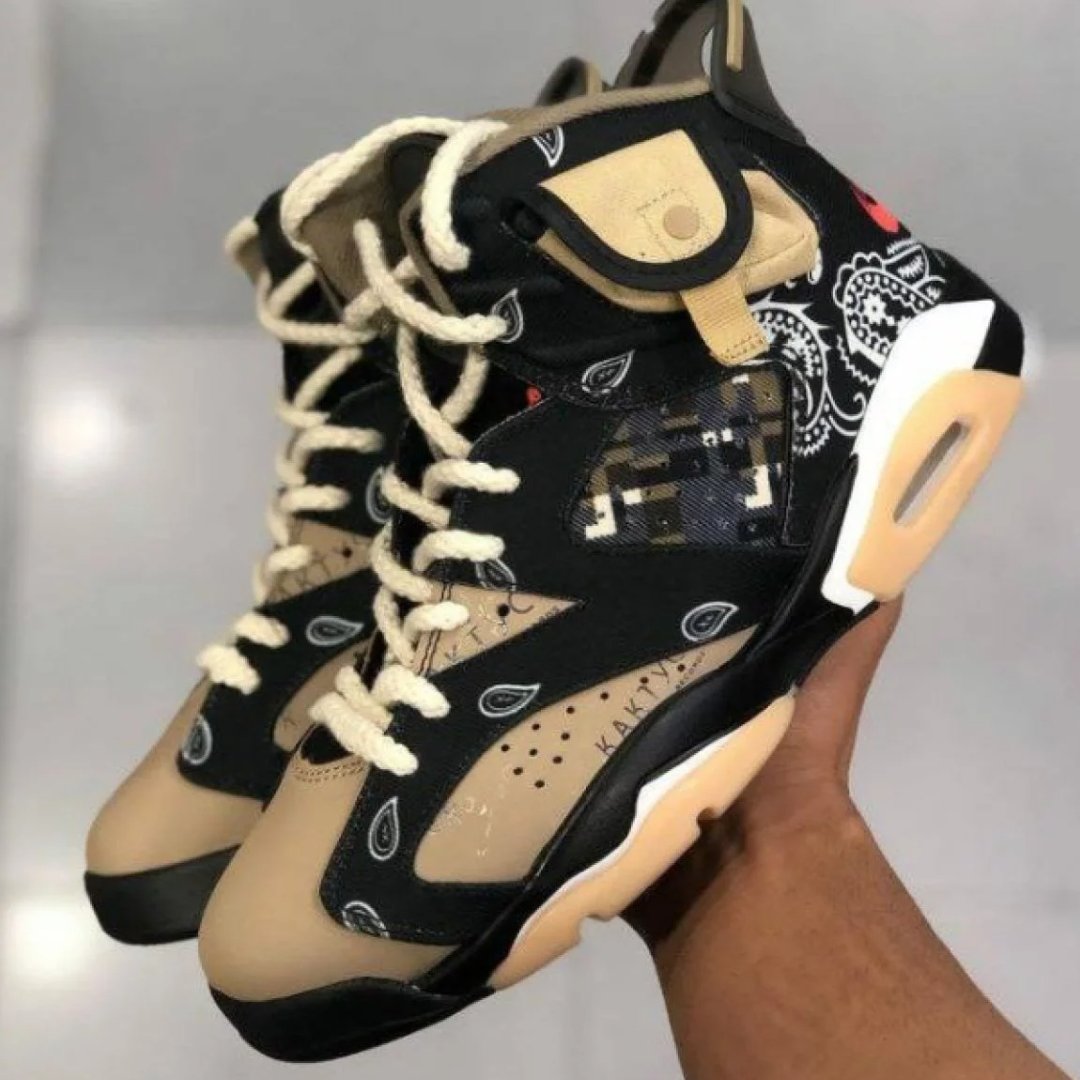 کتونی مردانه نایک ایر جردن 6 باندانا Nike Air Jordan 6 Retro Cactus Jack Bandana