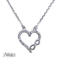  گردنبند نقره زنانه مدل قلب و بی نهایت AMT-M031 