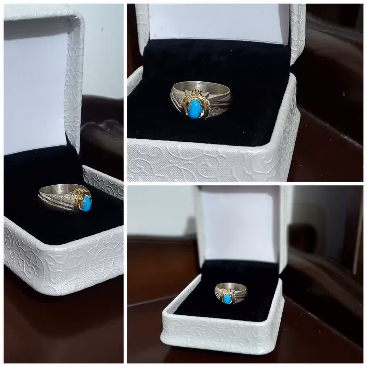 انگشتر مردانه فیروزه نقره