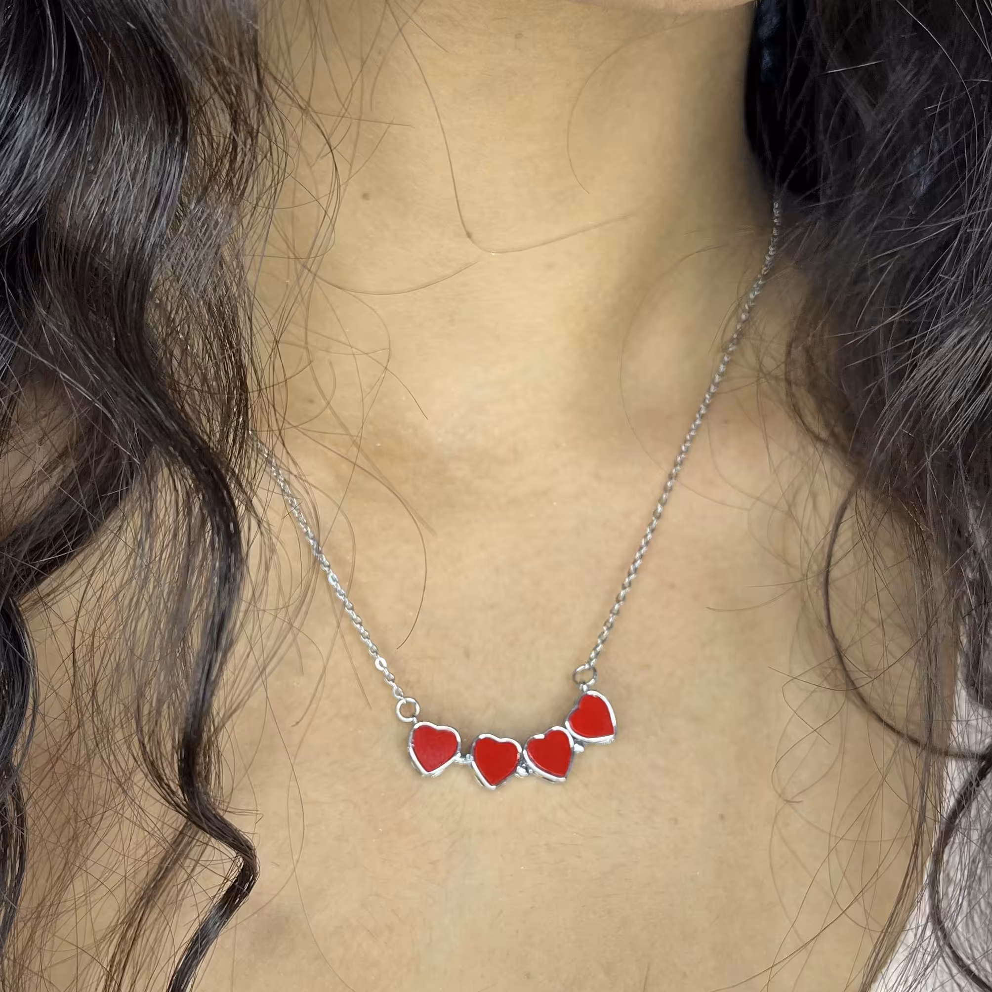 گردنبند استیل قلب دوطرحی مگنتی