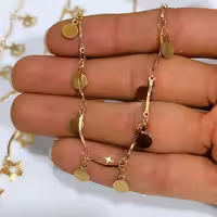 زنجیر سکه ای طلایی رنگ ثابت استیل 