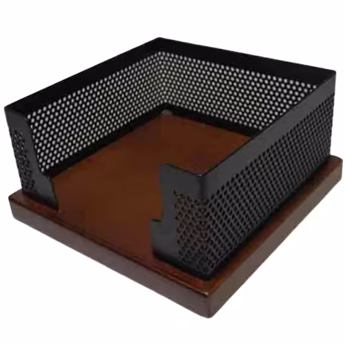 جا کاغذ یادداشت 10*10 چوب وفلز