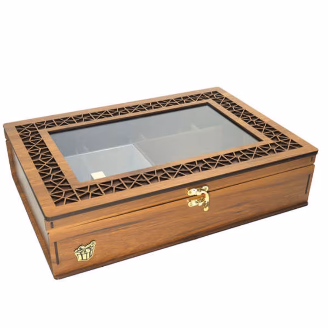 جعبه پذیرایی باکس تیبگ شیک و خاص چوبی قفل دار جعبه پذیرایی چوبی برای اشپزخانه لوکس