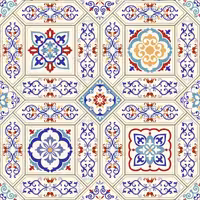 وکتور کاشی کاری آبی و قرمز | گرافیک با طعم تربچه