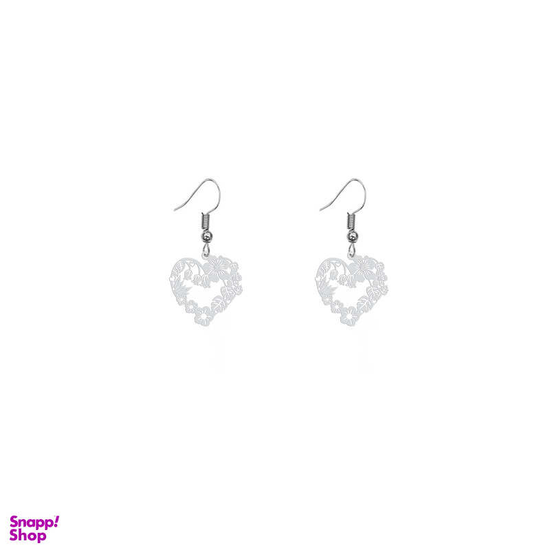 گوشواره زنانه هایکا طرح قلب و گل مدل ha-362