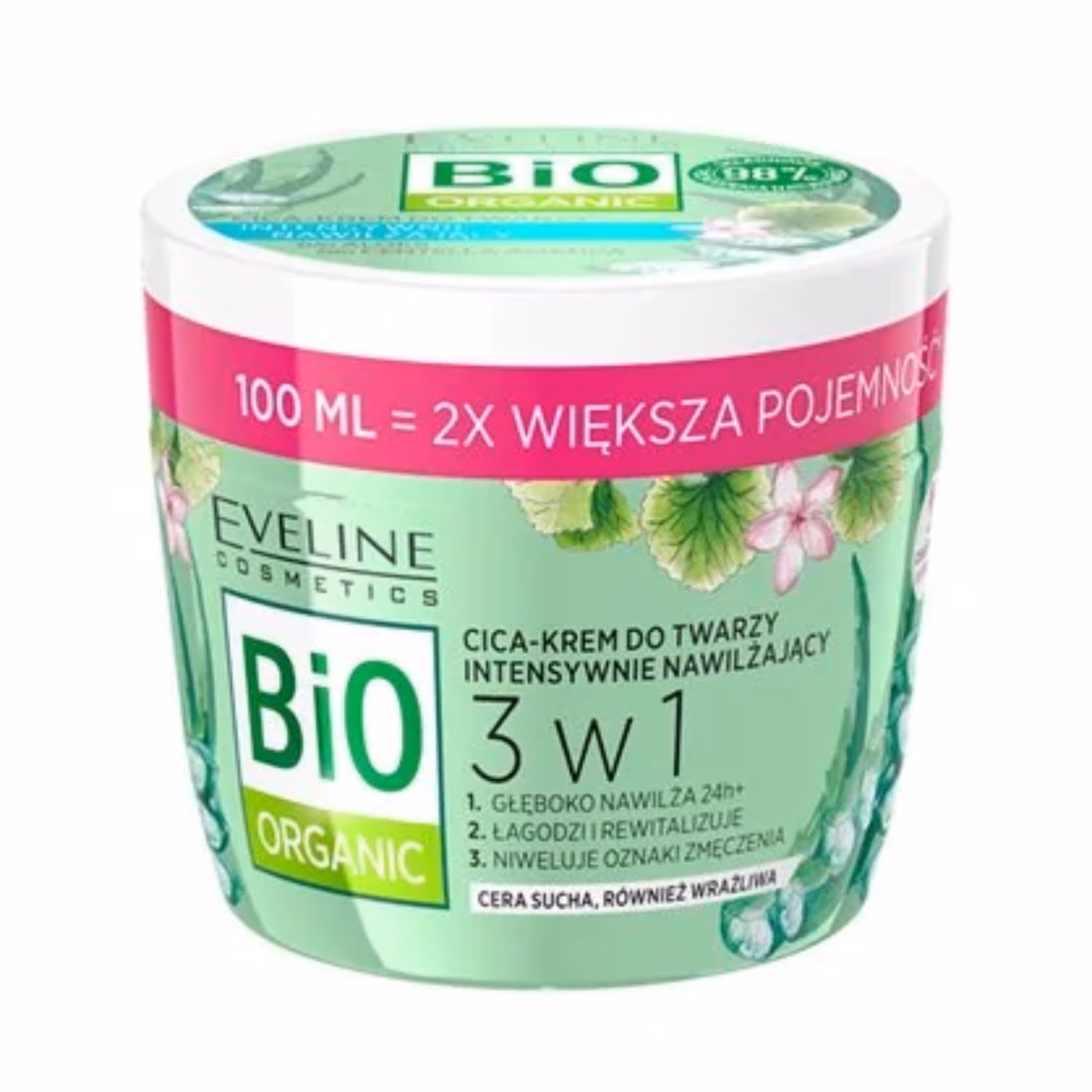 کرم مرطوب کننده بایو ارگانیک آلوئه ورا اولاین Eveline Aloe Vera Intensive 