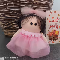 عروسک روسی عروس جاسوئیچی 10 سانت مو سیاه