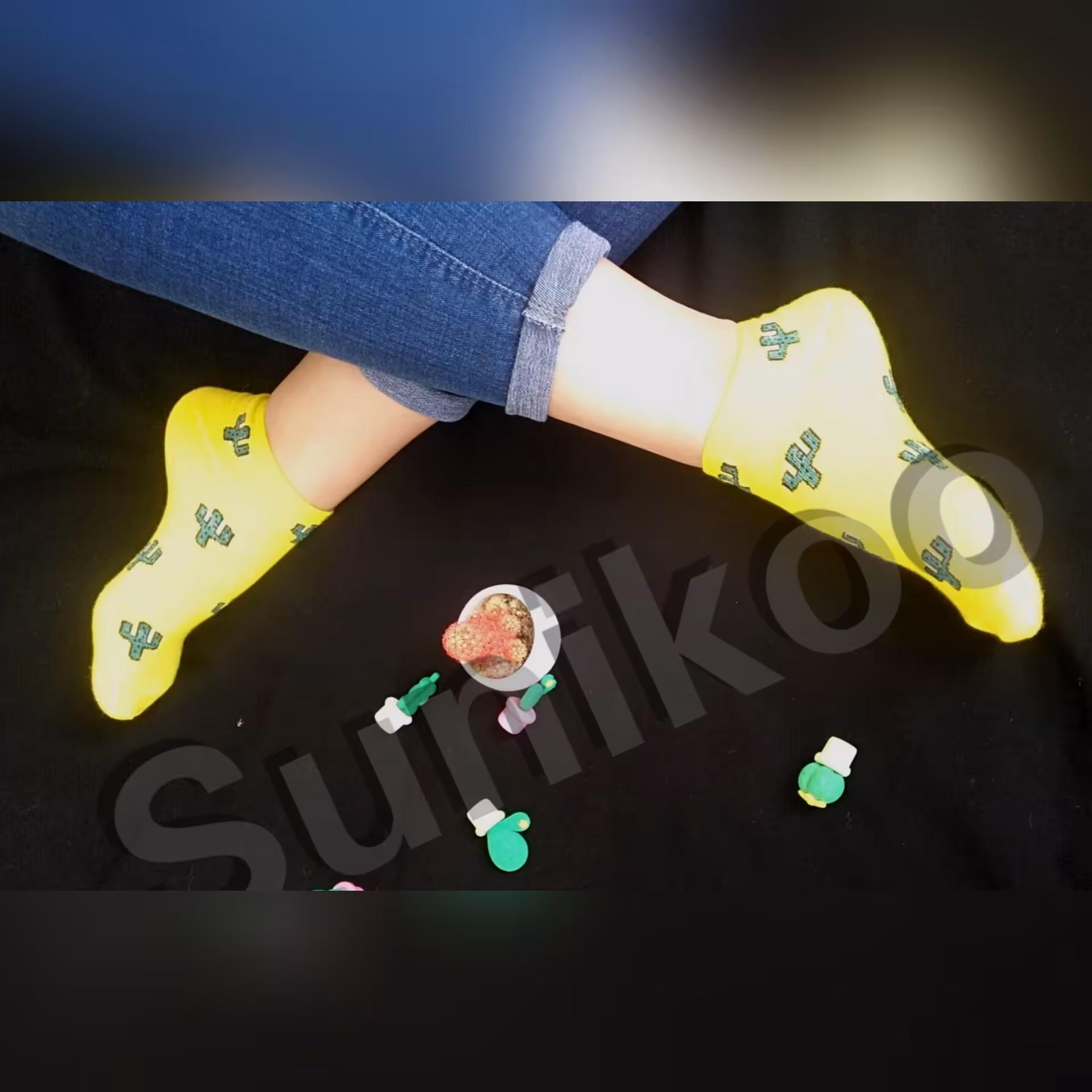 جوراب مچی کاکتوسی زرد