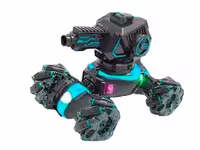 تانک کنترلی شارژی، موزیکال و چراغدار مدل بمب افکن دارای چرخش های کپسولی با چرخش 360 درجه اسباب بازی