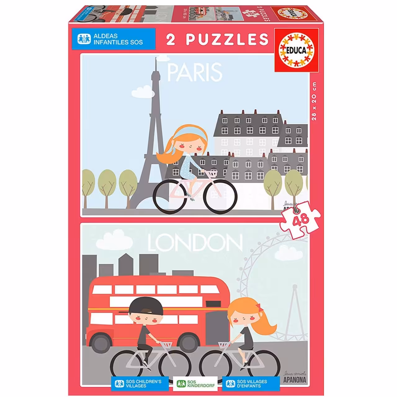 پازل 48 تکه ادوکا طرح پاریس و لندن