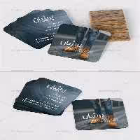 کارت ویزیت بوتیک مردانه مربع لایه باز | گرافیک با طعم تربچه