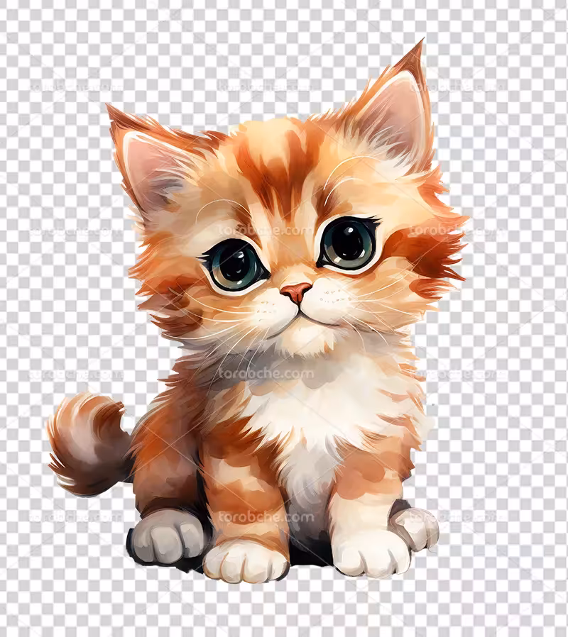 عکس PNG نقاشی گربه آبرنگی | گرافیک با طعم تربچه