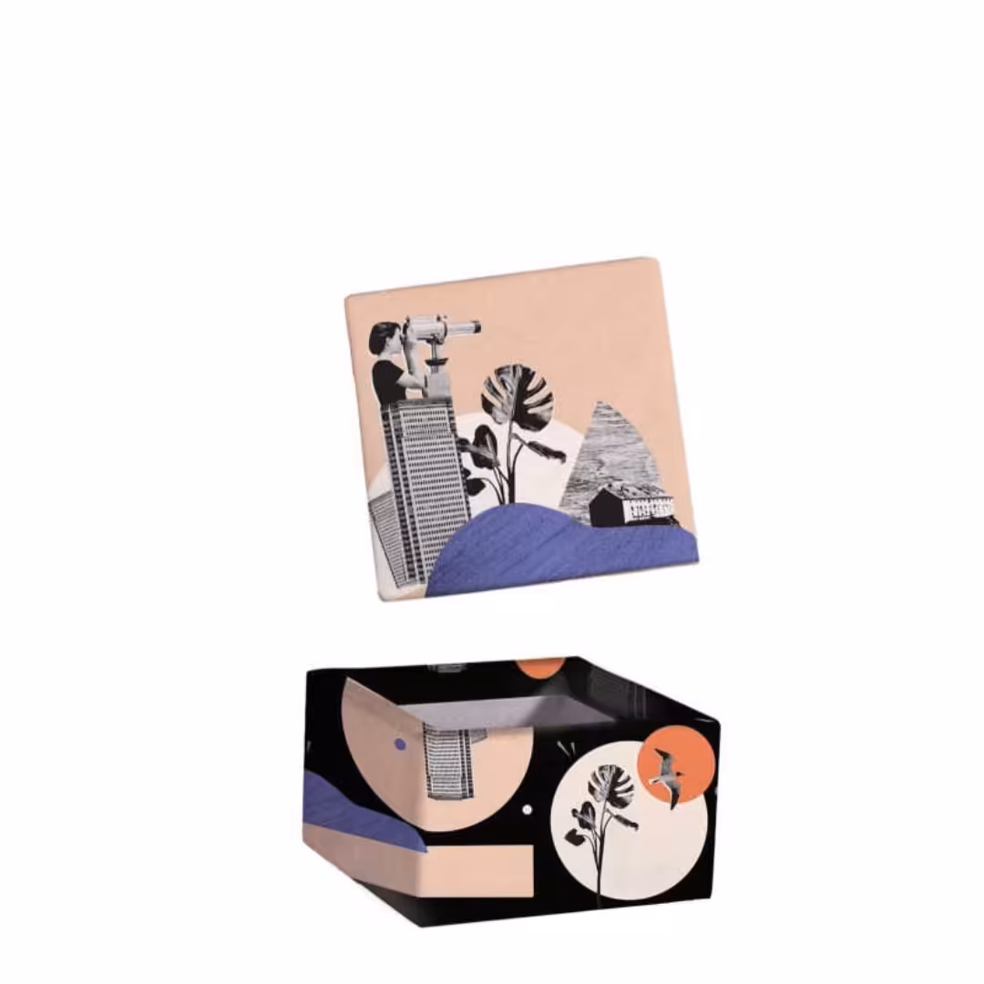 جعبه هدیه مخمل کوچک مریخ طرح نگاتیو و دروبین