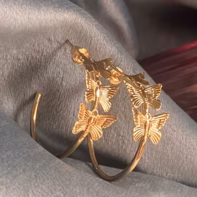 گوشواره شیک دخترانه ضد حساسیت فوق العاده زیبا در گوش