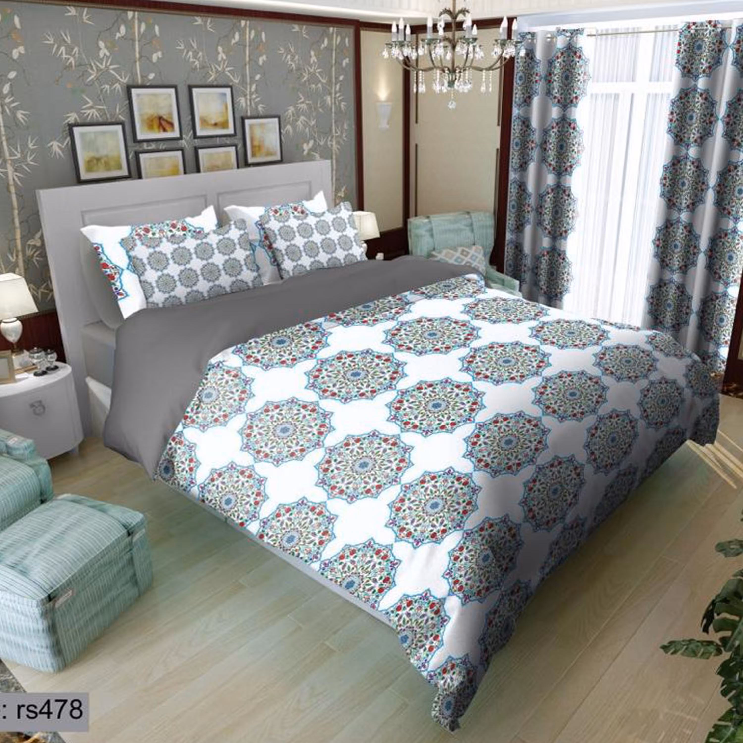 سرویس روتختی 1 نفره تنسل چاپی برندترک لند (Turk Land)  کد rs 478