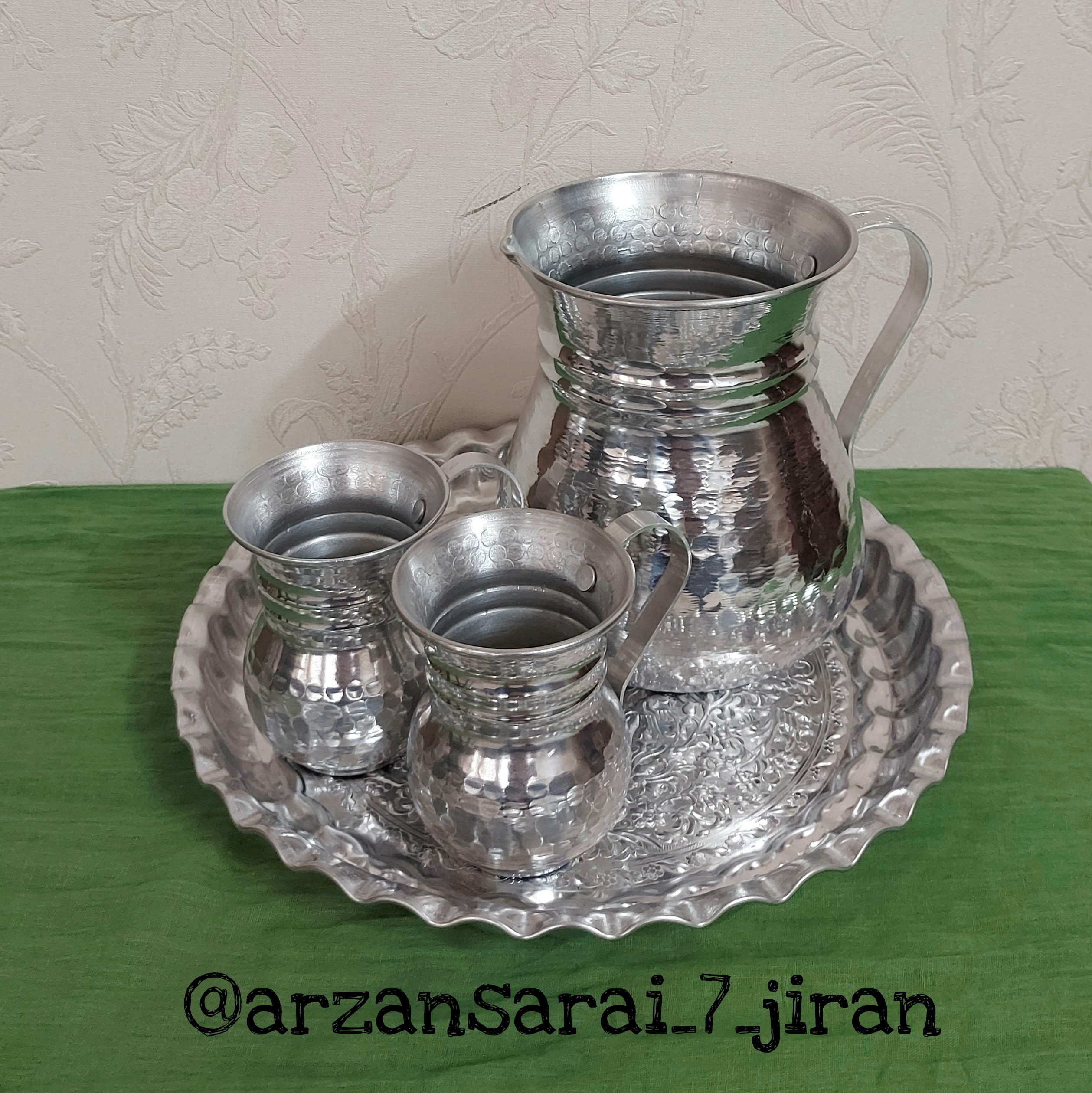 سرویس پارچ ولیوان 2 نفره بدنه چکشی